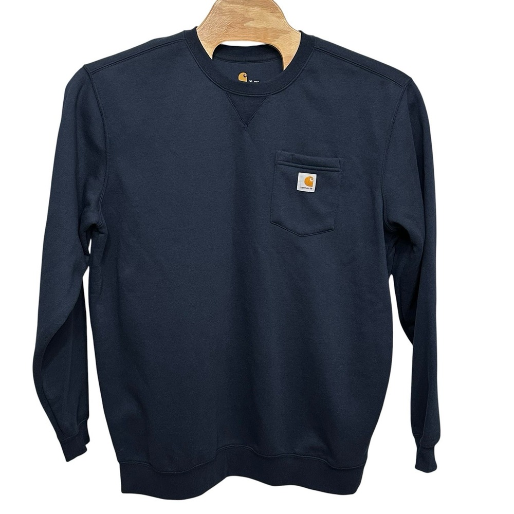 Carhartt Mens Loose Fit Midweight Crewneck Pocket Sweatshirt Blue XL Tall TS3852